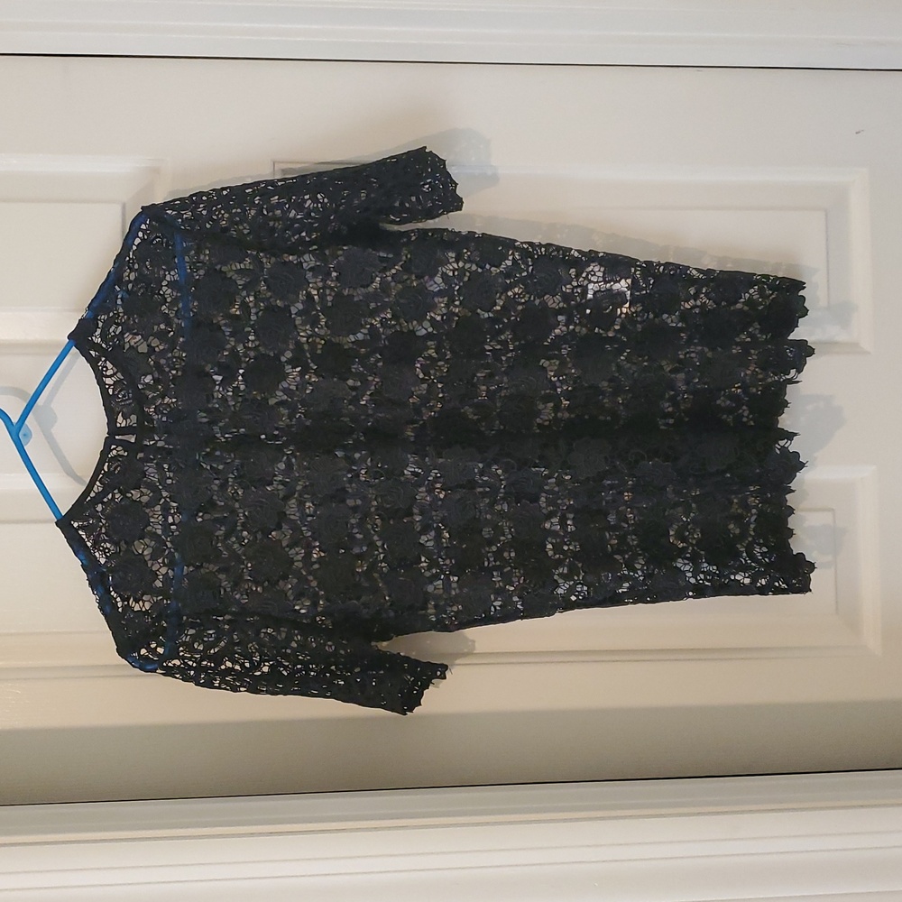 Sincerely Jules Black Lace Crochet Top NWT